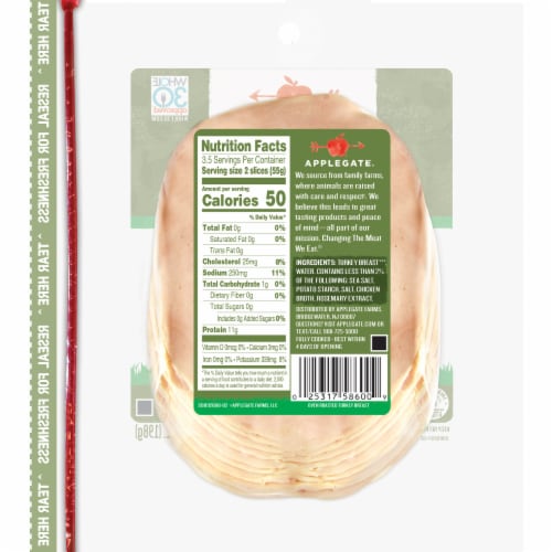 Applegate Natural Sliced Oven Roasted Turkey Breast Perspective: back
