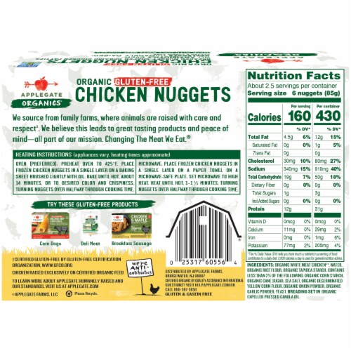 Applegate Organics® Gluten Free Chicken Nuggets Perspective: back