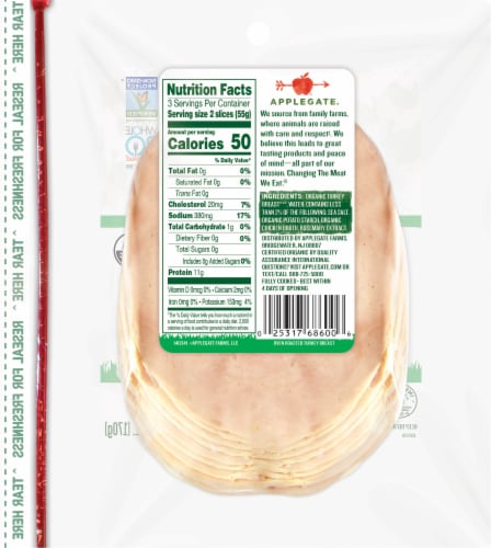 Applegate Organic Oven Roasted Turkey Breast Perspective: back