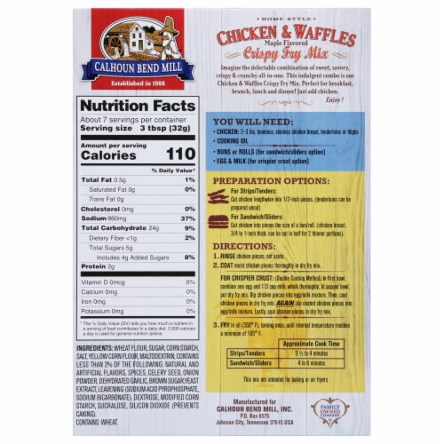 Calhoun Bend Mill® Chicken & Waffle Maple Flavored Fry Mix Perspective: back