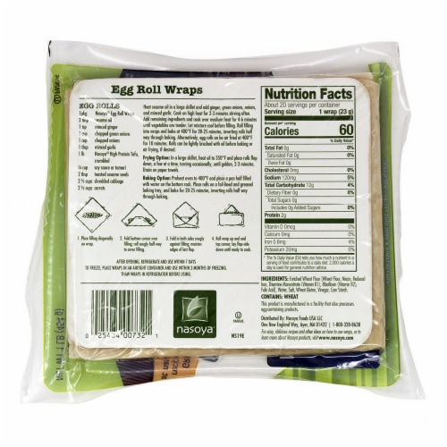Nasoya Vegan Egg Roll Wraps Perspective: back