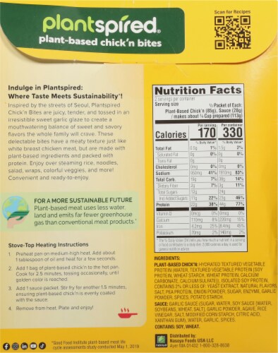Nasoya Plantspired Plant-Based Honey Garlic Flavor Chick'n Bites 8 oz Perspective: back