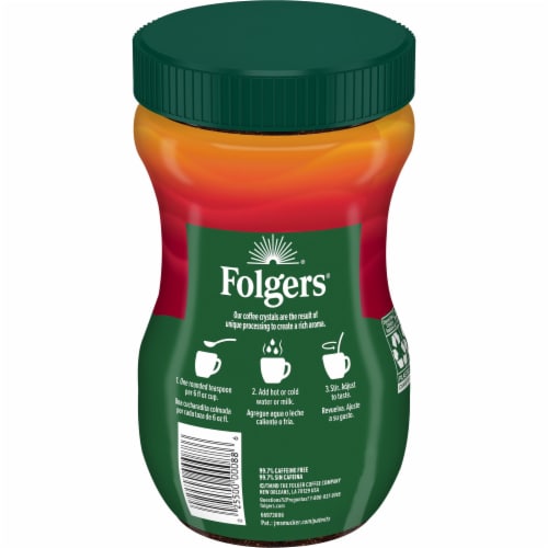 Folgers® Classic Decaf Instant Coffee Perspective: back