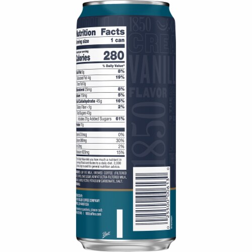 Folgers 1850 Vanilla Iced Coffee Perspective: back