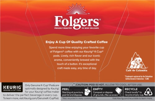 Folgers® 100% Colombian Medium Roast Keurig® K-Cup Coffee Pods Perspective: back