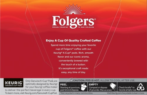 Folgers® Classic Roast Medium Roast K-Cup Coffee Pods Perspective: back