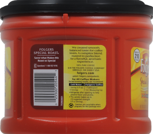 Folgers Special Roast Medium Ground Coffee Perspective: back