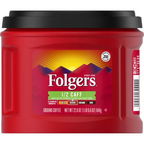 Folgers Half Caffinated Medium Ground Coffee Perspective: back