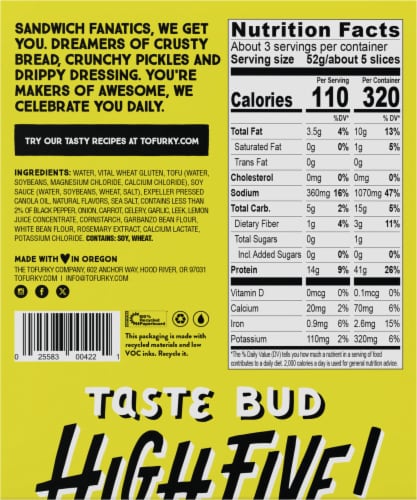 Tofurky Plant-Based Peppered Deli Slices Perspective: back