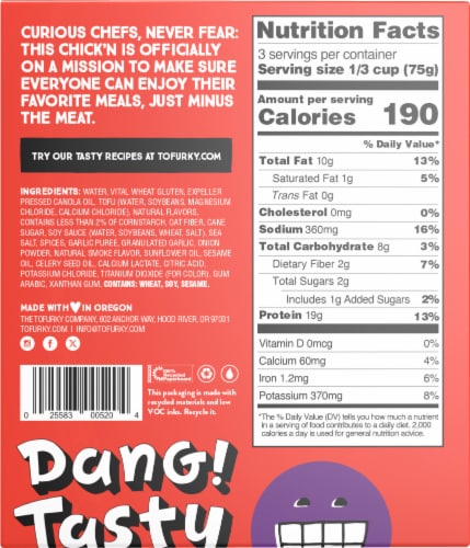 Tofurky Plant-Based Lightly Seasoned Chick'n Perspective: back
