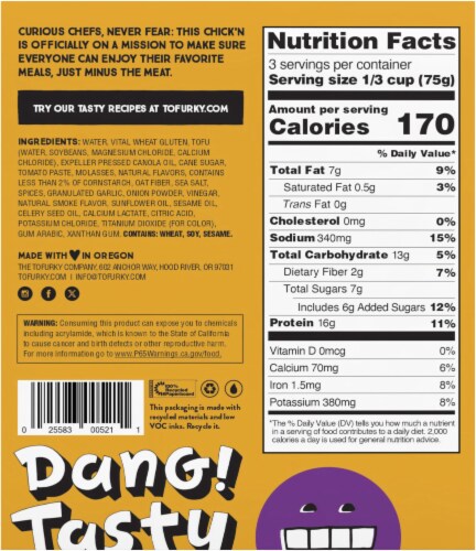Tofurky® BBQ Style Chick'n Meat Alternative Perspective: back