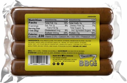 Tofurky Vegan Kielbasa Sausages Perspective: back