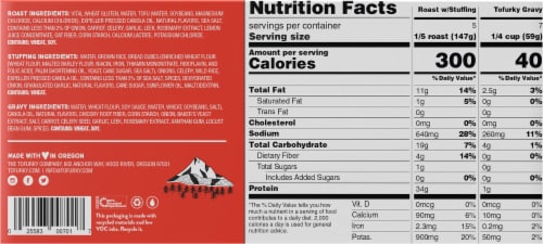 Tofurky Plant-Based Roast & Gravy Perspective: back