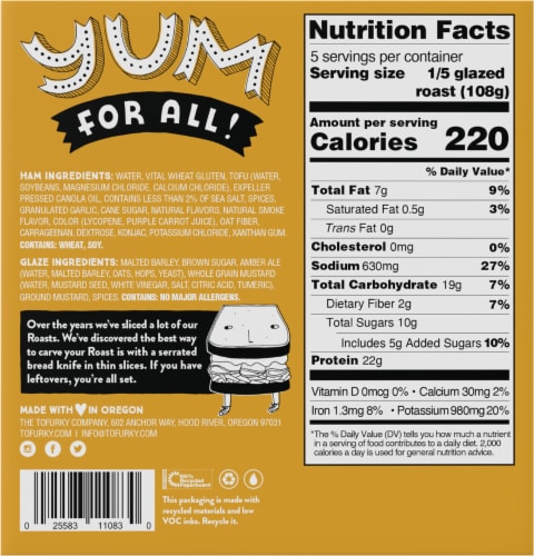 Tofurky® Plant-Based Ham Style Roast with Amber Ale Glaze Perspective: back