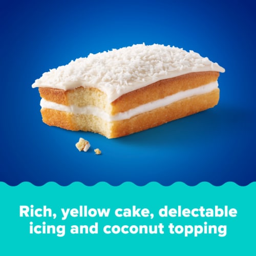 Tastykake Coconut Juniors, 4 Count, 4 Individually Wrapped Coconut Topped Snack Cakes Perspective: back