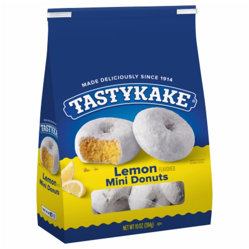 Tastykake Lemon Mini Donuts Shareable Lemon Flavored Powered Donuts Perspective: back