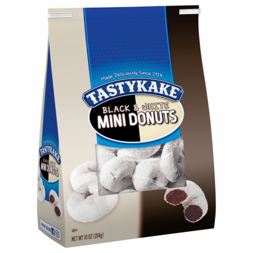 Tastykake Black & White Mini Donuts, Chocolate Donuts, 10 oz Bag Perspective: back