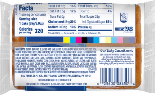 Tastykake Pound Kake Junior Perspective: back