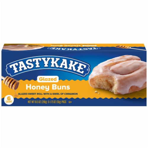 Tastykake Glazed Honey Buns Individually Wrapped Pastry Snacks Perspective: back