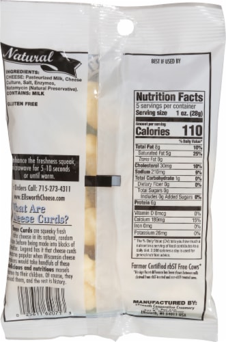 EllsWorth® Cooperative Creamery Natural Cheddar Cheese Curds Perspective: back