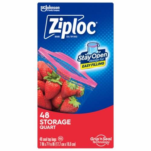 Ziploc Brand Quart Storage Bags with Grip 'n Seal Technology Perspective: back