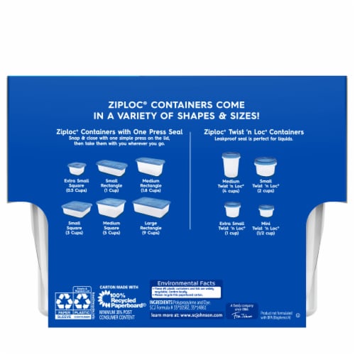 Ziploc® Twist 'n Loc Round BPA-Free Plastic Food Storage Container - 4 pack Perspective: back