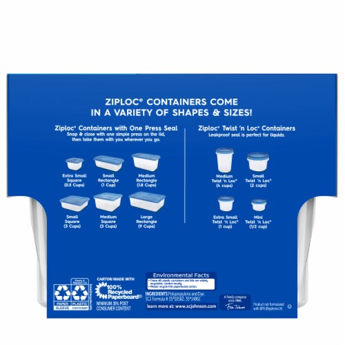 Ziploc® Twist 'n Loc Round BPA-Free Plastic Food Storage Container - 4 pack Perspective: back