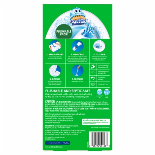 Scrubbing Bubbles Fresh Brush Toilet Cleaning Large Starter Kit, Citrus Scent, 8 Count Perspective: back