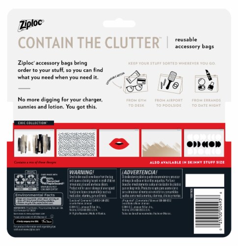 Ziploc® Contain the Clutter Reusable Accessory Bags Perspective: back