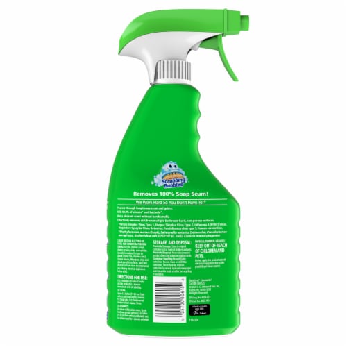 Scrubbing Bubbles Disinfectant Bathroom Grime Fighter Spray Petal Paradise Perspective: back