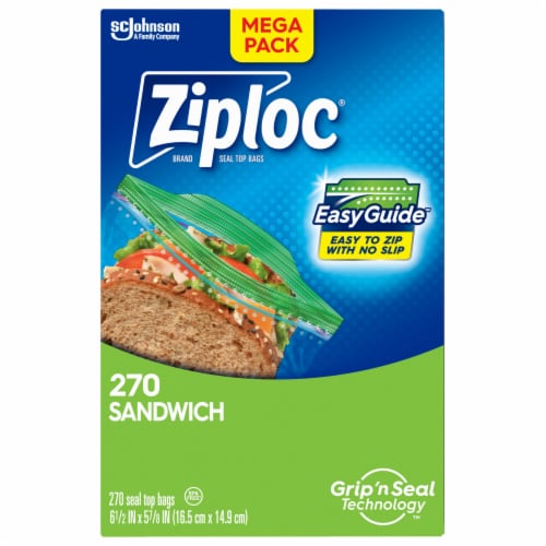 Ziploc® Sandwich Bags with EasyGuide™ 270 Count Perspective: back