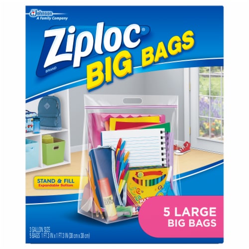 Ziploc® Large Big Bags Storage Bags - Clear Perspective: back