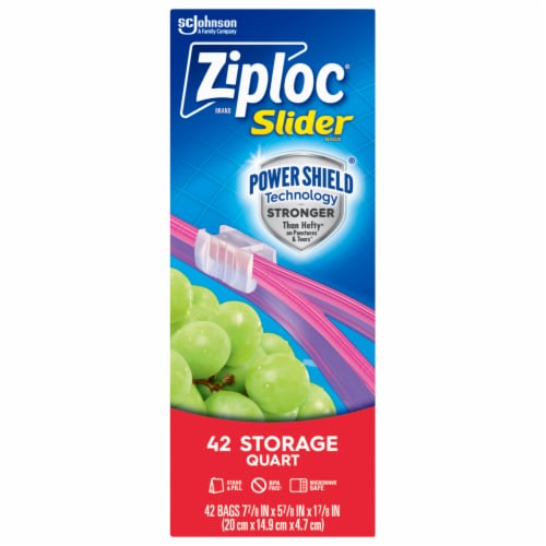 Ziploc Slider Storage Quart Bags with Power Shield Technology, 42 Count Perspective: back