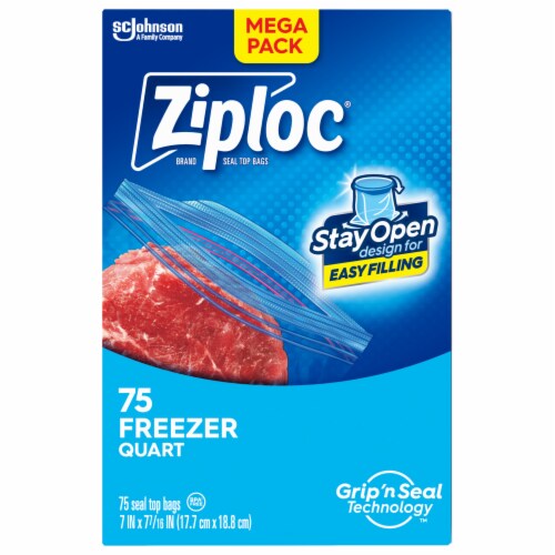 Ziploc® Brand Quart Freezer Bags Mega Pack Perspective: back