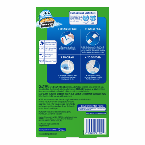Scrubbing Bubbles Fresh Brush Flushables Citrus Action Scent Refills Perspective: back
