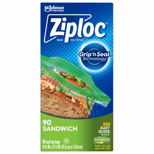 Ziploc® Brand Sandwich Bags with Grip 'n Seal Technology Perspective: back