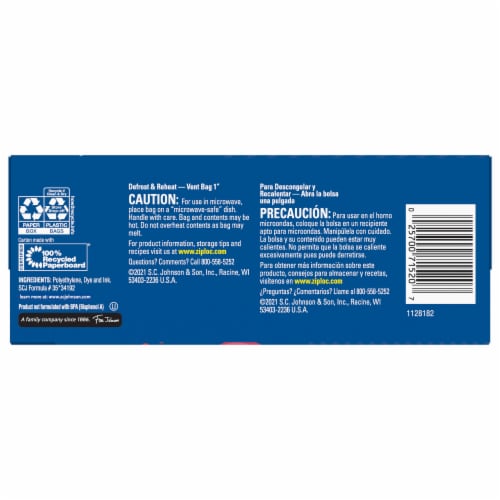 Ziploc® Holiday Quart Seal Top Freezer Bags Perspective: back