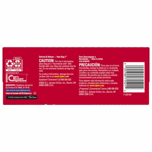 Ziploc® Holiday Quart Zip Top Storage Bags Perspective: back