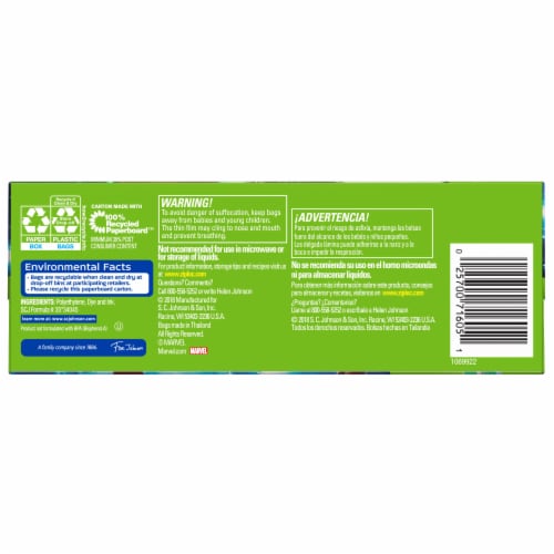 Ziploc Disney Print Seal Top Sandwich Bags Perspective: back