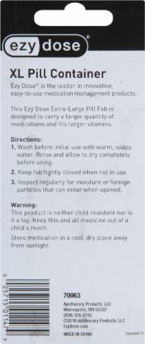 EZY Dose® XL Pill Container Keychain Fob Perspective: back
