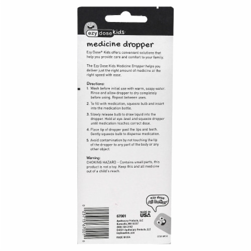 Ezy-Dose® Kids Calibrated Medicine Dropper Perspective: back
