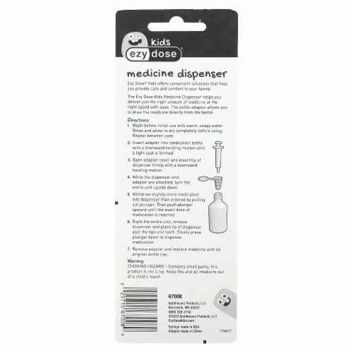 Ezy-Dose® Kids Medicine Dispenser & Bottle Adapter Perspective: back