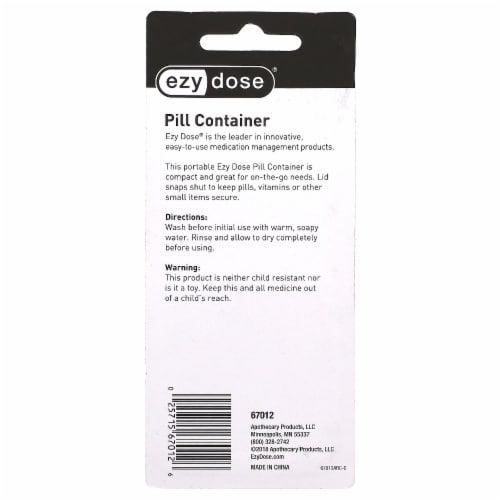 Ezy-Dose® Indestructible Pill Case Perspective: back