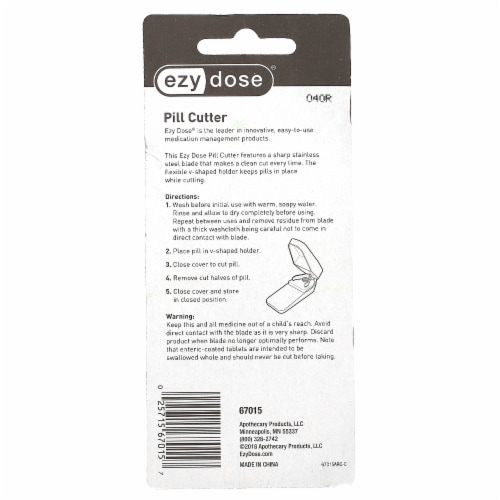 EZY Dose® Original Pill Cutter Perspective: back