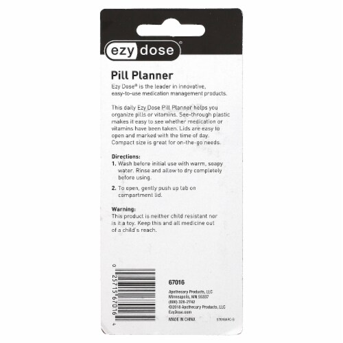 Ezy Dose Daily 4x/Day Pill Planner - 1 Count Perspective: back