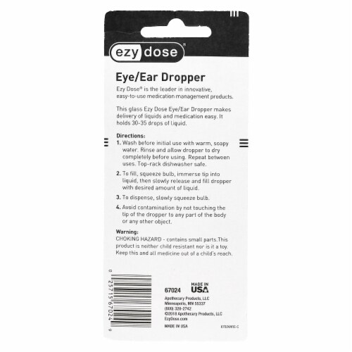 Ezy Dose Eye/Ear Glass Dropper - 1 Count Perspective: back