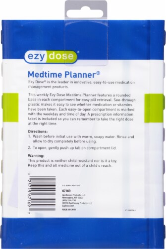 EZY Dose® Weekly Medtime Planner Perspective: back