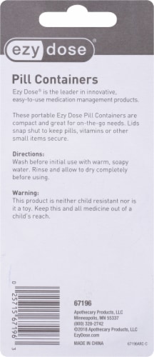 Ezy Dose® Pill Containers Perspective: back