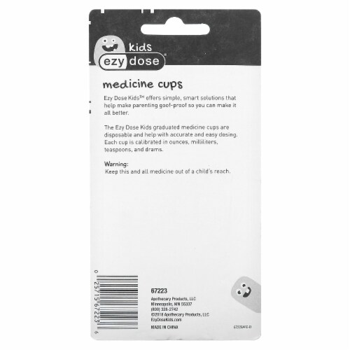 Ezy Dose® Kids Medicine Cups 10 Cups - 1 oz (30 ml) Perspective: back