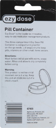 Ezy Dose® 3 Compartment Pill Container Perspective: back